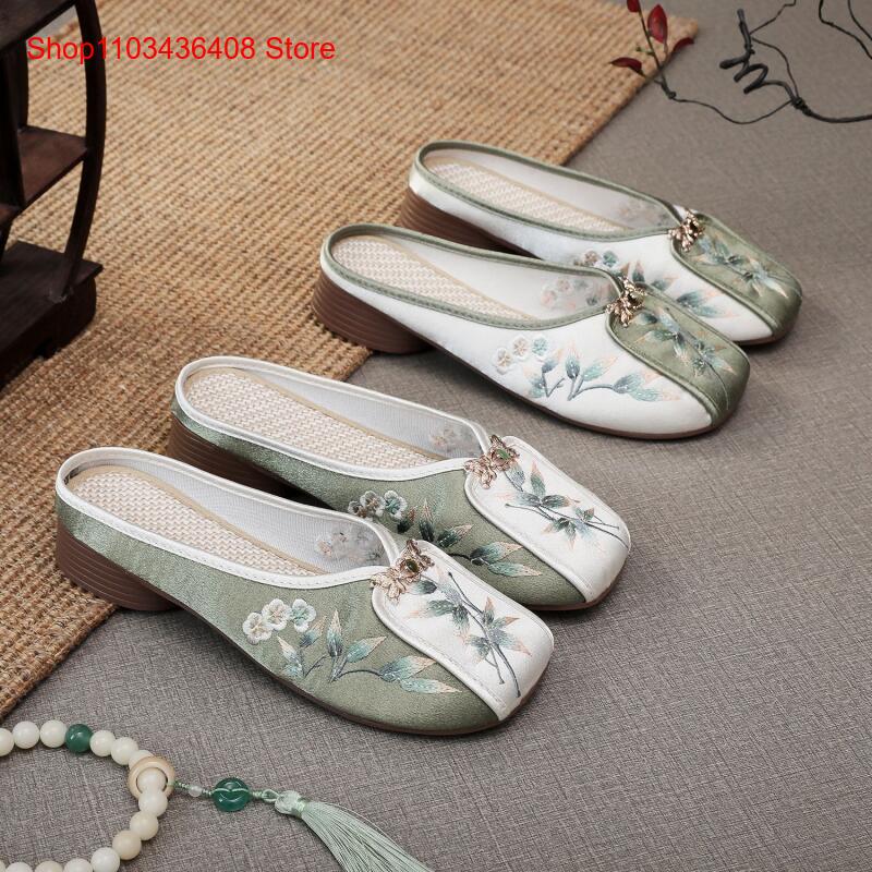 Ethnic Fashion Women - Nieuwe geborduurde pantoffels voor thuis, platte