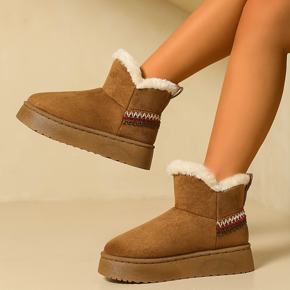 Ethnic Fashion Women - Nieuwe winter dames suède sneeuwlaarzen met