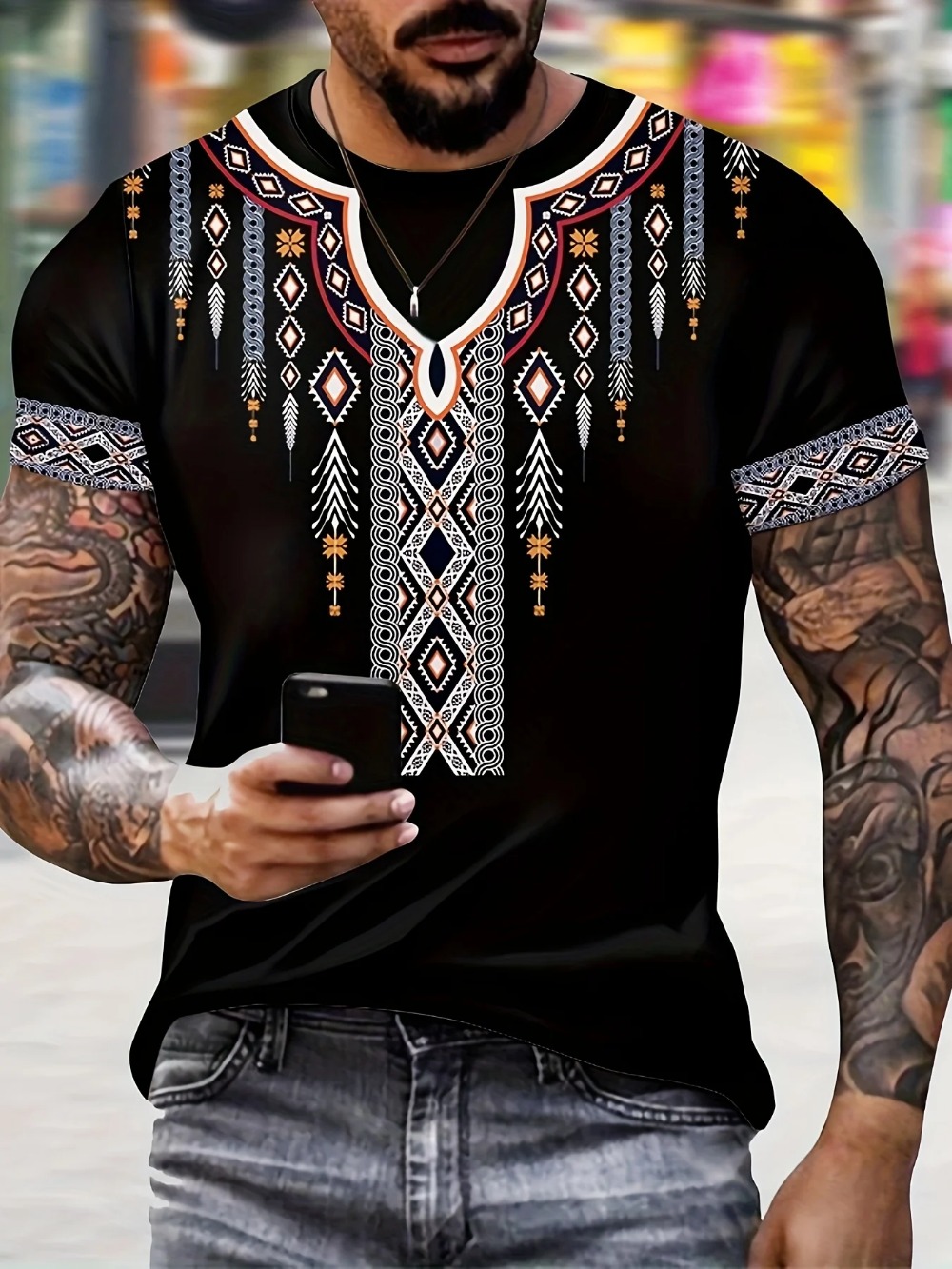Y2K Ethnic Fashion - Etnische Stijl Patroon Creatieve Digita3DPrint Sport