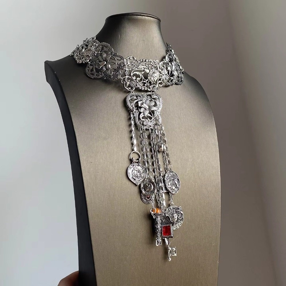Y2K Ethnic Fashion - Retro lange bohemian ketting, metalen etnische