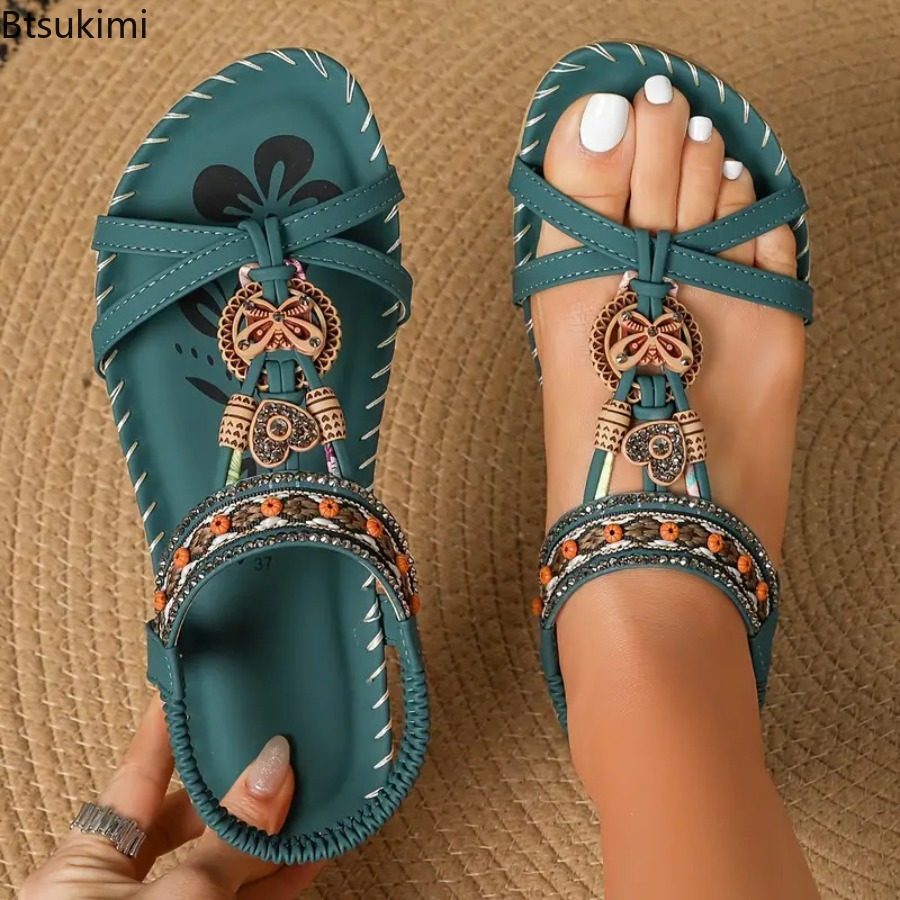 Ethnic Fashion Women - Vrouwen Boheemse sandalen Outdoor strandjurk Casual
