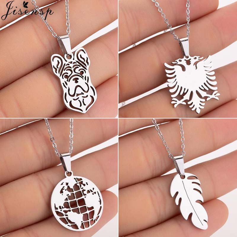 Ethnic Fashion World - Jisensp Vintage Origami Ketting Wereldkaart Hanger