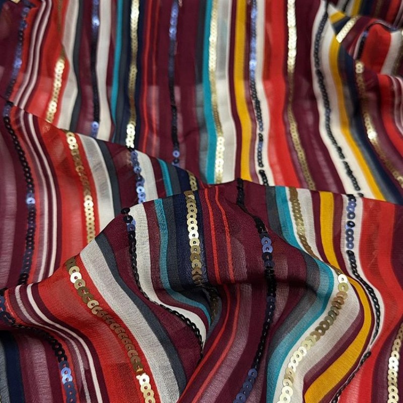 Kleurrijk gestreept geborduurd - Ethnic Fashion Designers recensie en prijs