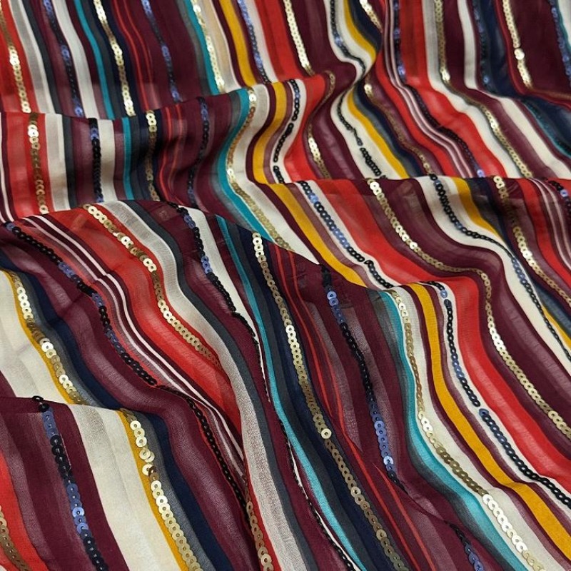 Kleurrijk gestreept geborduurd - Ethnic Fashion Designers recensie en prijs