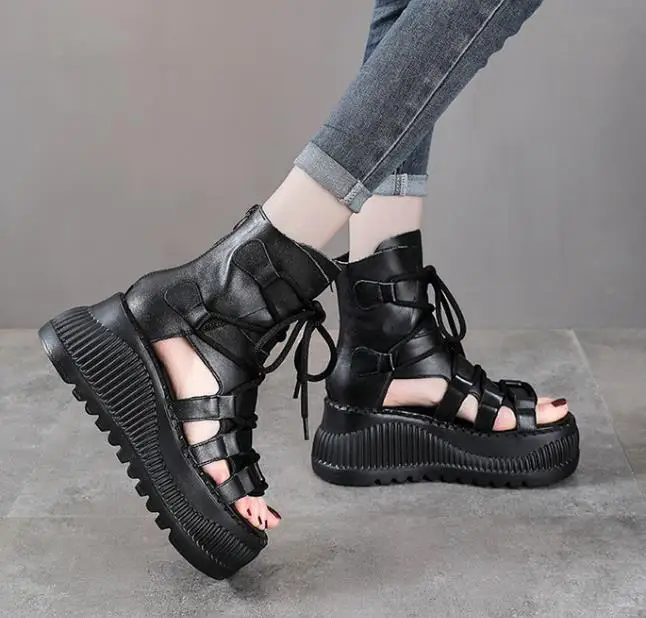 8CM Etnische Koe Lederen Enkel - Ethnic Fashion Women recensie en prijs