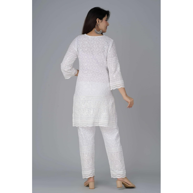 Chikankari katoenen Indiase Ku - Salwar Kameez Set recensie en prijs