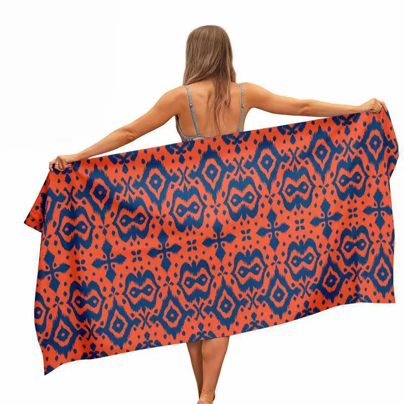 Strandlaken met oranje-blauwe  - Ikat Woven Fabric recensie en prijs