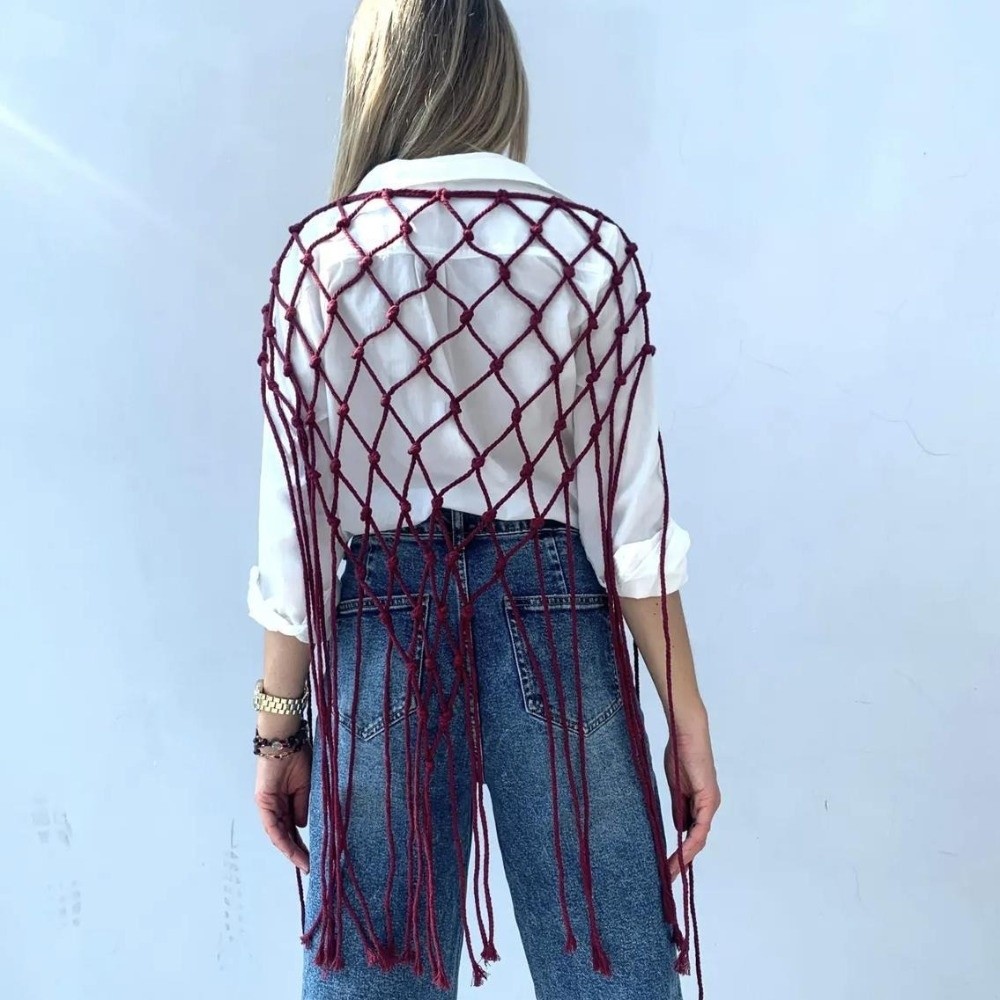 Boheemse netgeweven franjesjaa - Ethnic Fashion Designers recensie en prijs
